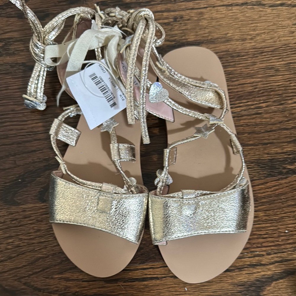 Crewcuts Metallic Gold Sandals nwt